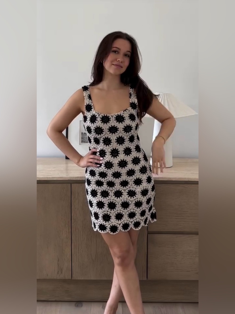 One and Only Collective Kali Crochet Mini Dress